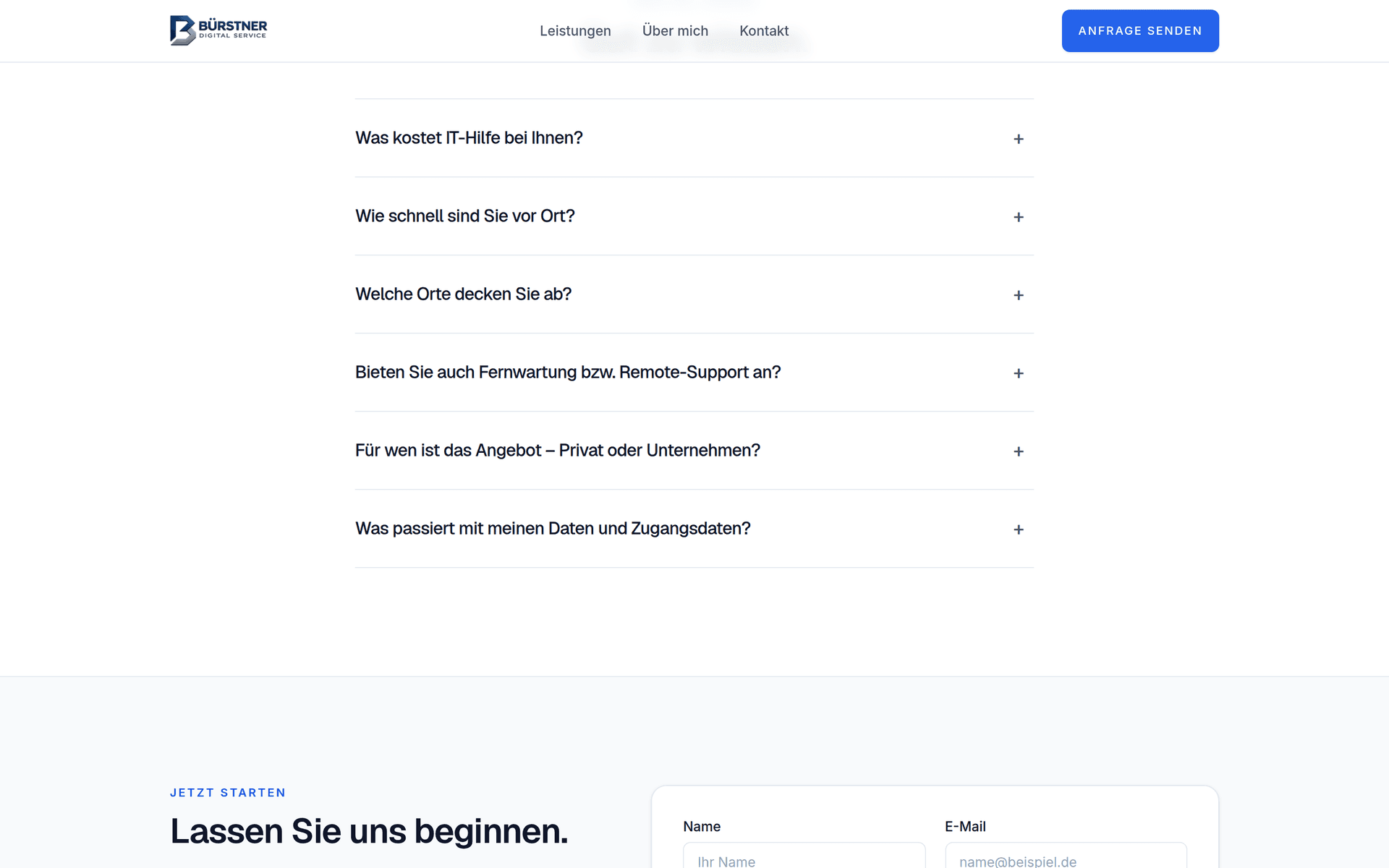 buerstner faq kontakt